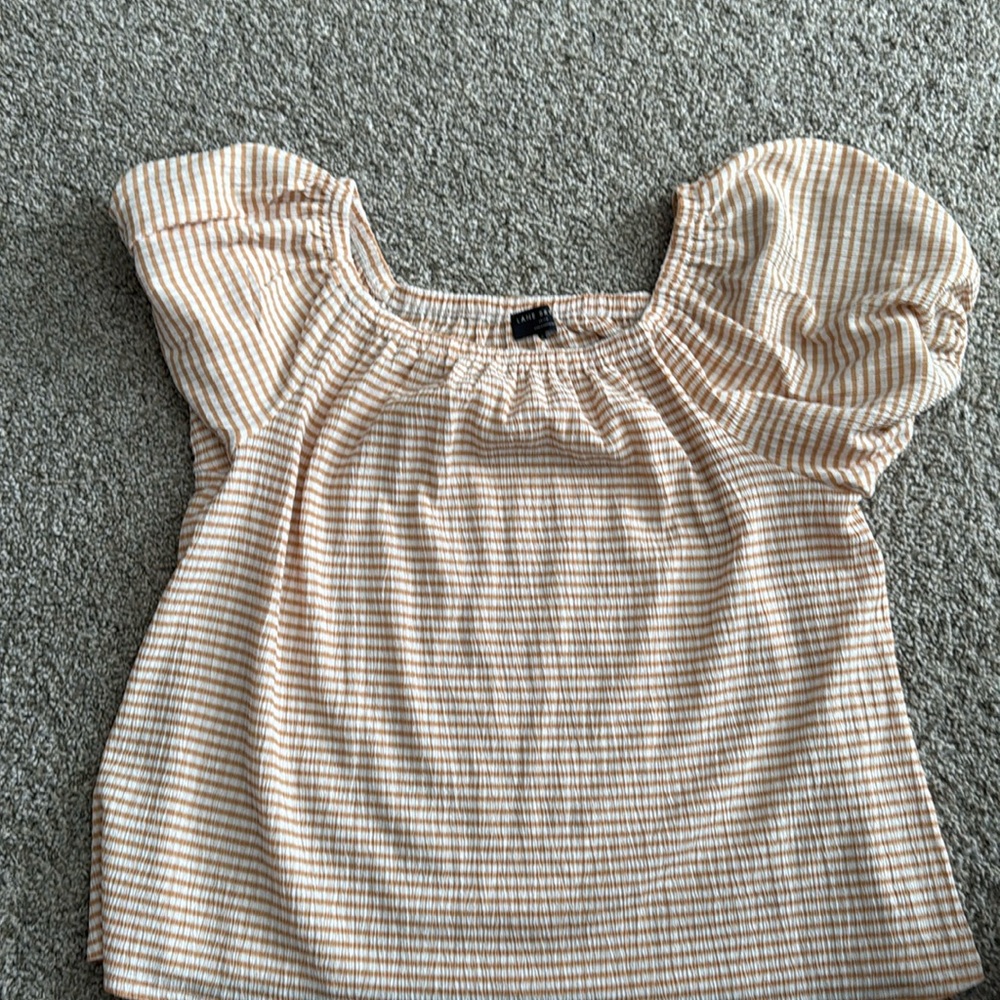 Lane Bryant boat neck stripped blouse